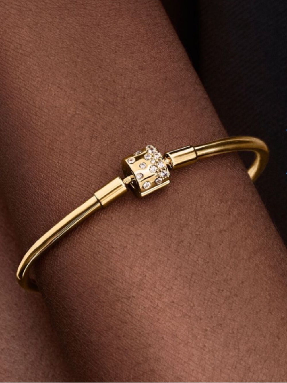 100% AUTH Pandora limited ed sparkling barrel clasp gold/clear - Picture 2 of 5